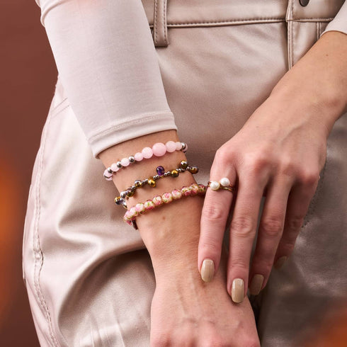 Primel | 925 Sterling Silber | Glühwürmchen-Glasgarten-Armband