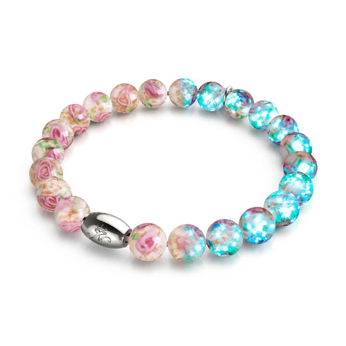 Primel | 925 Sterling Silber | Glühwürmchen-Glasgarten-Armband