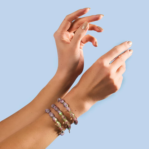 Lila Rose | 925 Sterling Silber | Firefly Glasgarten Armband