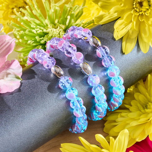 Lila x Pink | 925 Sterling Silber | Firefly Glas Liebesarmband