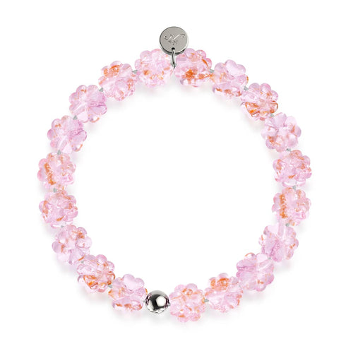 Rosenwasser | Silber | Glühwürmchen-Glasklee-Armband 