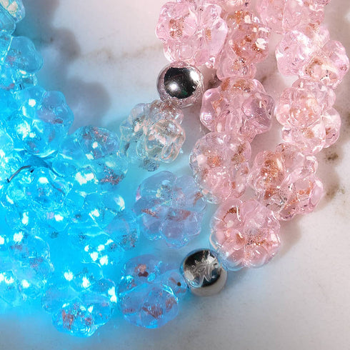 Rosenwasser | Silber | Glühwürmchen-Glasklee-Armband 