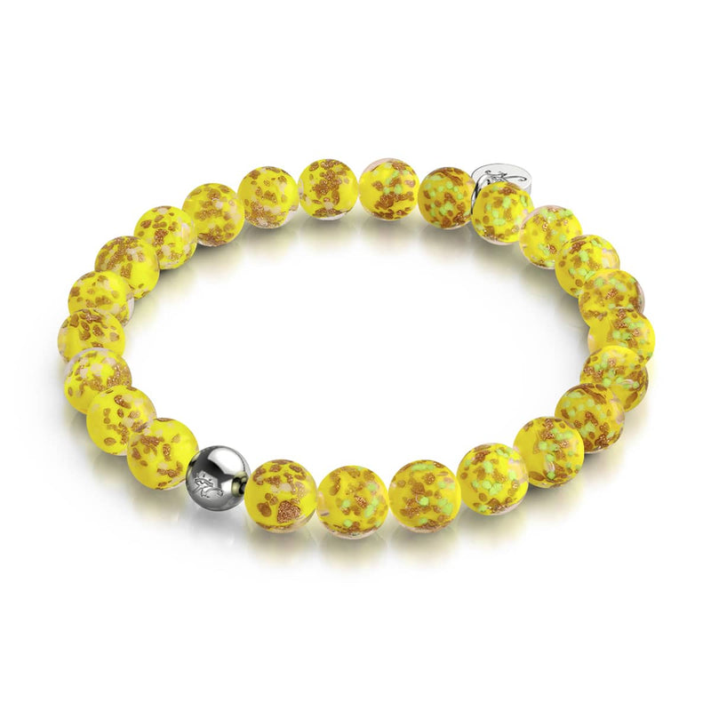 Safran | 925er Sterlingsilber | Glühwürmchen-Glasarmband