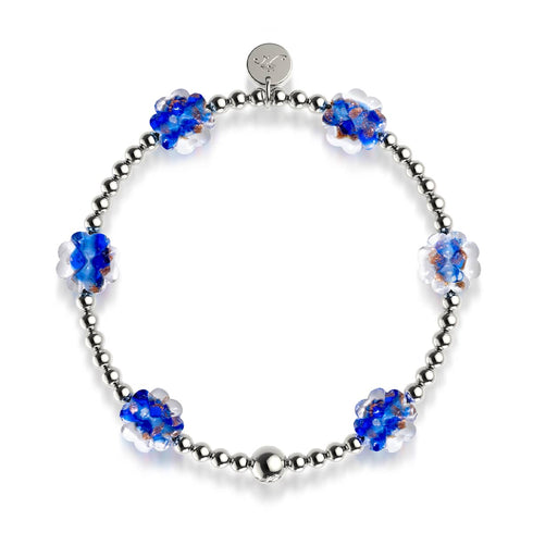 Saphir | Silber | Firefly Glas Klee Essence Armband 