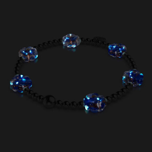 Saphir | Silber | Firefly Glas Klee Essence Armband 