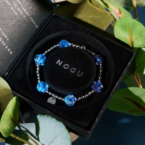 Saphir | Silber | Firefly Glas Klee Essence Armband 
