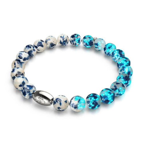 Sternenlichtwellen | 925 Sterling Silber | Glühwürmchen-Glasarmband