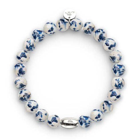 Sternenlichtwellen | 925 Sterling Silber | Glühwürmchen-Glasarmband