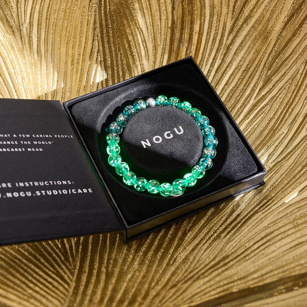 NOGU.studio - NOGU - Firefly Glass Bracelets - Teal | .925 Sterling Silver | Firefly Glass Bracelet