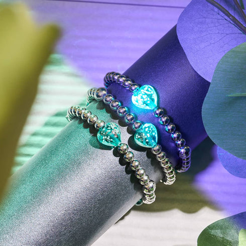 Petrol | Firefly Glasherzen Essence Armband 