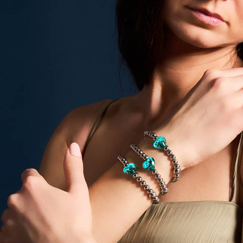 Petrol | Firefly Glasherzen Essence Armband 