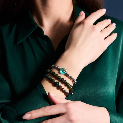 Petrol | Firefly Glasherzen Essence Armband 