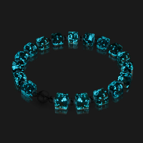 Blaugrün | Silber | Firefly Glaskieselarmband
