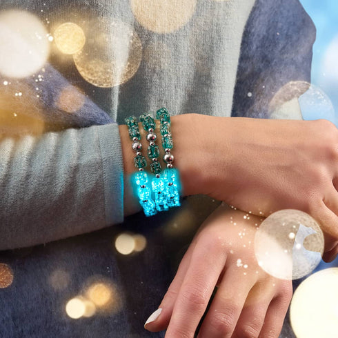 Blaugrün | Silber | Firefly Glaskieselarmband