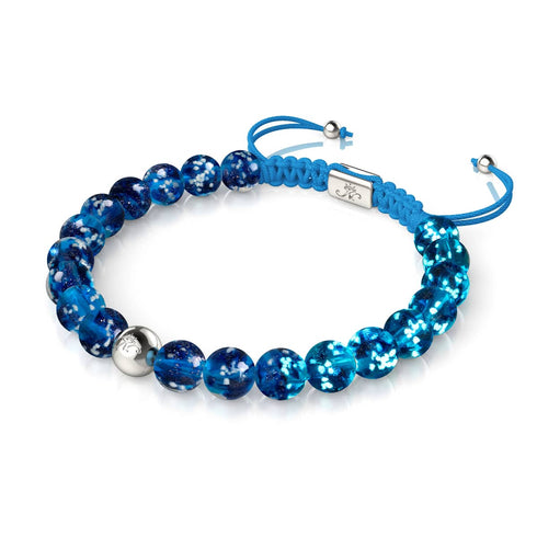 Topasflamme | Silber | Glühwürmchen-Glas-Makramee-Armband