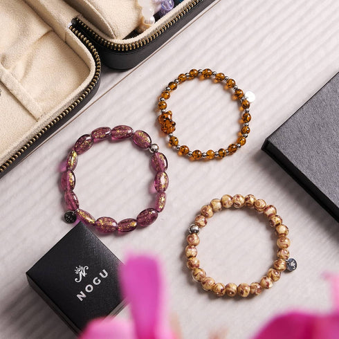 Samtpflaume | Lila Karamell | Firefly Glaswirbel Armband