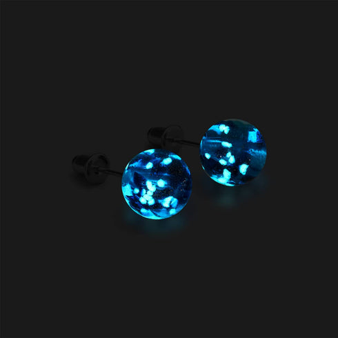 Topas-Flamme | 925er Sterlingsilber | Glühwürmchen-Glas-Ohrstecker 