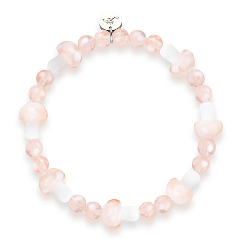 Erröten | 925 Sterling Silber | Deluxe Glühwürmchen-Glaspilz-Armband 
