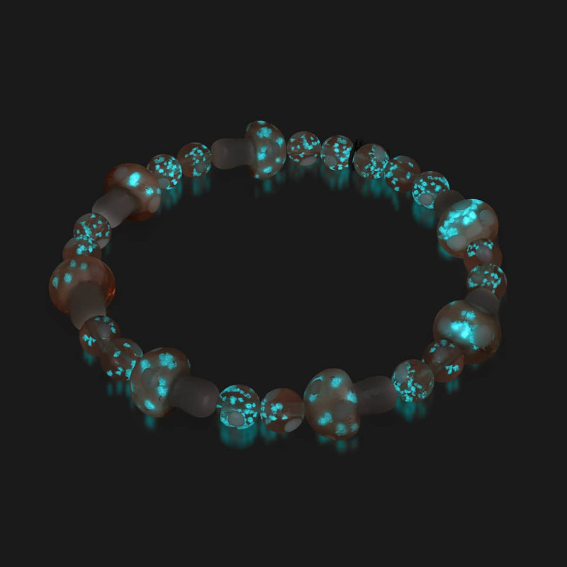 Erröten | 925 Sterling Silber | Deluxe Glühwürmchen-Glaspilz-Armband 