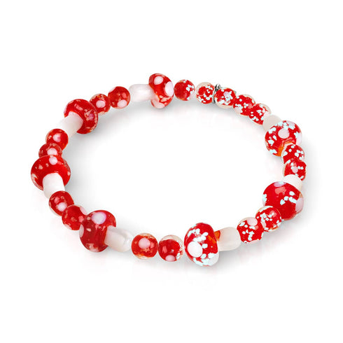 Kardinal | 925 Sterling Silber | Deluxe Glühwürmchen-Glaspilz-Armband 