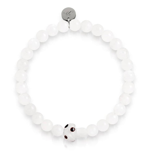 Mondstein | 925er Sterlingsilber | Glühwürmchen-Glaspilz-Edelsteinarmband 