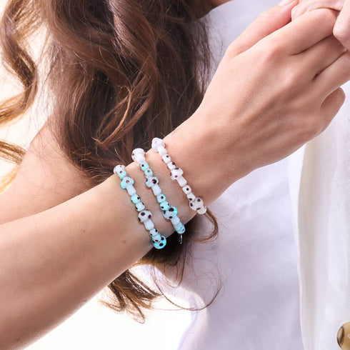 Auster | 925er Sterlingsilber | Deluxe-Armband mit Glühwürmchen-Glaspilz 