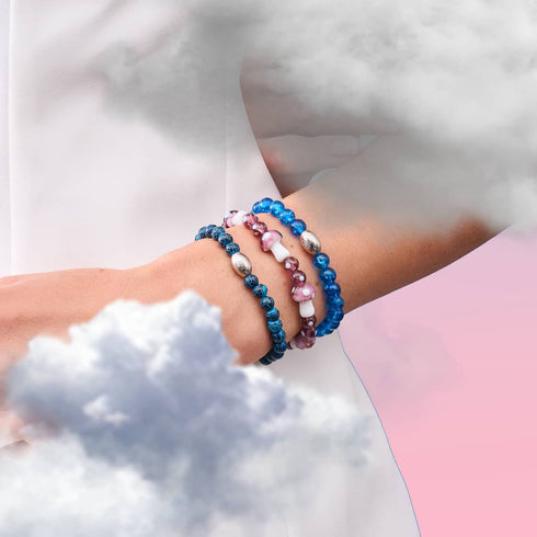 Pflaume | 925 Sterling Silber | Deluxe Glühwürmchen-Glaspilz-Armband 