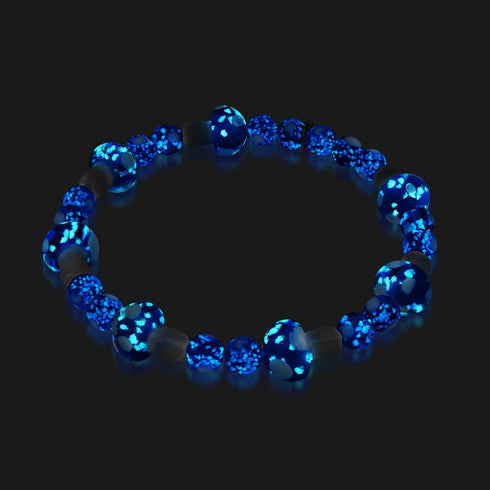 Ultramarin | 925er Sterlingsilber | Deluxe-Armband mit Glühwürmchen-Glaspilz 