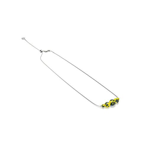 Blauer Limoncello | 925er Sterlingsilber | Glühwürmchen-Glas-Halskette mit Unendlichkeitsverschluss