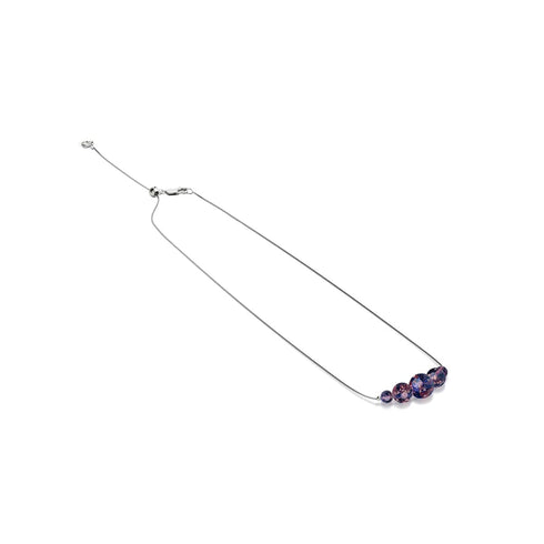 Lila Elixier | 925er Sterlingsilber | Glühwürmchen-Glas-Halskette mit Unendlichkeitsverschluss 