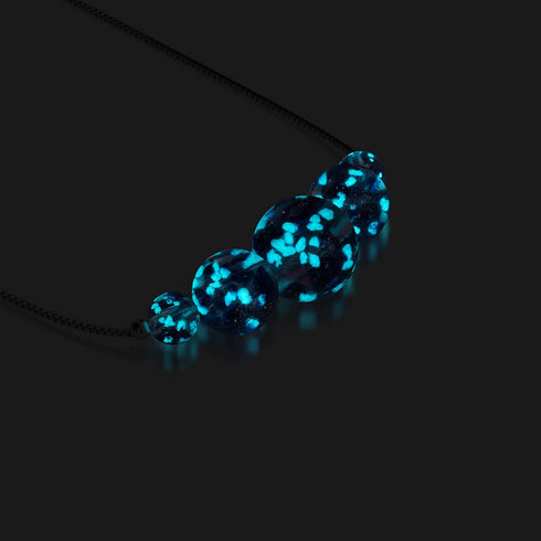 Lila Elixier | 925er Sterlingsilber | Glühwürmchen-Glas-Halskette mit Unendlichkeitsverschluss 