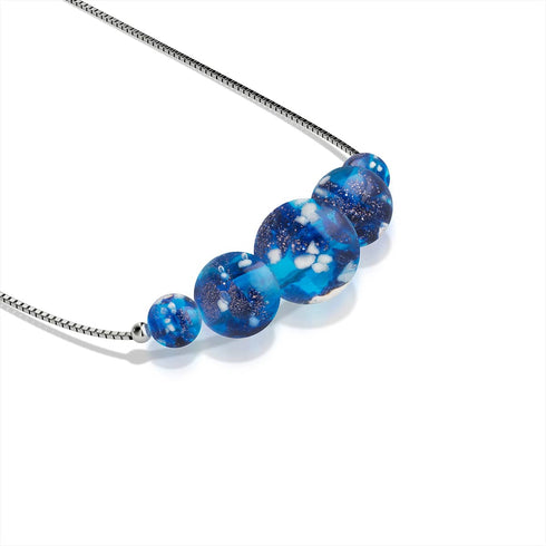 Topas-Flamme | 925er Sterlingsilber | Glühwürmchen-Glas-Halskette mit Unendlichkeitsverschluss 