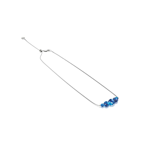 Topas-Flamme | 925er Sterlingsilber | Glühwürmchen-Glas-Halskette mit Unendlichkeitsverschluss 