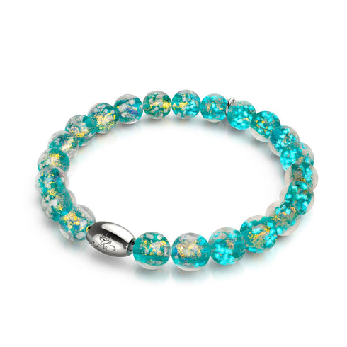 Aurora Spark | 925 Sterling Silber | Feuerwerk Glas Armband