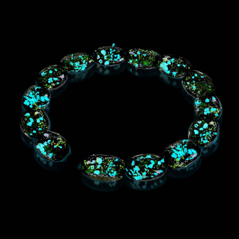 Onyx Flicker | .925 Sterling Silver | Firework Glass Pebble Bracelet