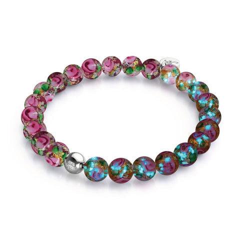 Lila Clematis | Feuerwerk Glas Garten Armband