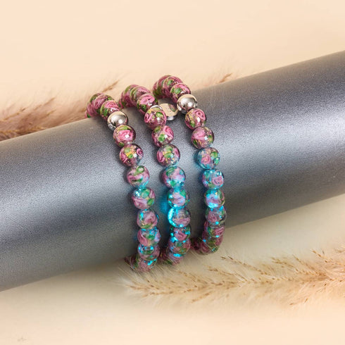 Lila Clematis | Feuerwerk Glas Garten Armband