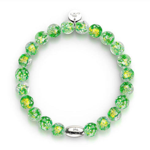 Grüner Ausbruch | 925 Sterling Silber | Feuerwerk Glasarmband