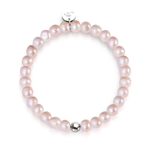 Zartrosa | 925er Sterlingsilber | Süßwasserperlenarmband