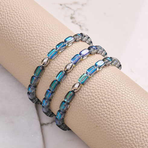 Milchstraße | 925 Sterling Silber | Galaxie Glaskiesel Armband 