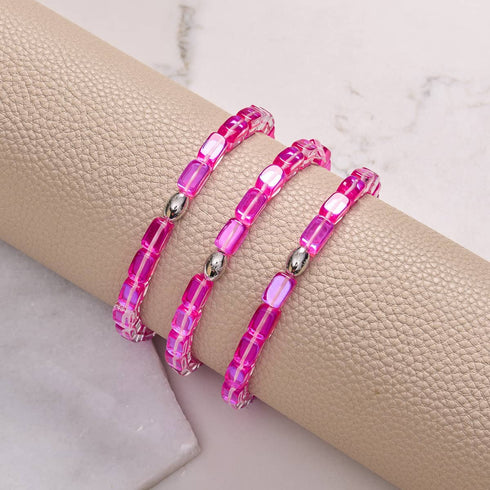 Rosettennebel | 925 Sterling Silber | Galaxie Glaskiesel Armband 
