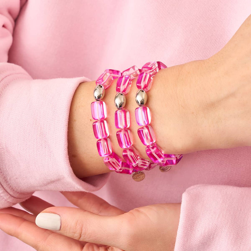 Rosettennebel | 925 Sterling Silber | Galaxie Glaskiesel Armband 