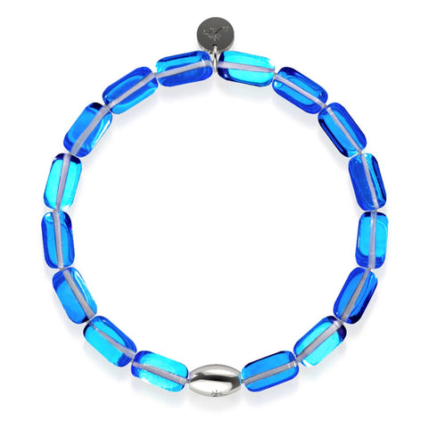Saphir-Supernova | 925er Sterlingsilber | Galaxie-Glaskieselarmband 
