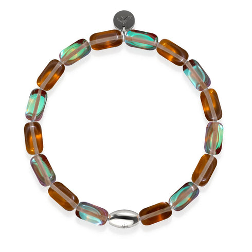 Terra | 925 Sterling Silber | Galaxie Glaskiesel Armband 