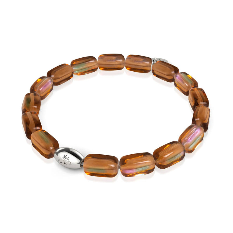 Terra | 925 Sterling Silber | Galaxie Glaskiesel Armband 