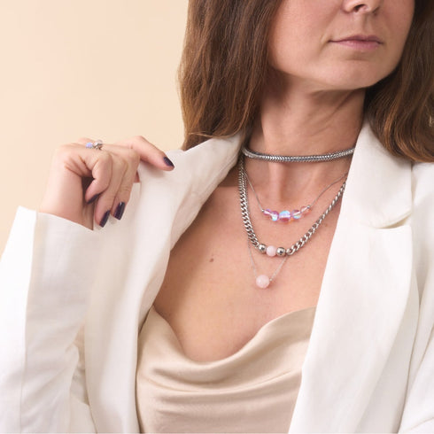 Rosenquarz x Silber | Edelsteinkette