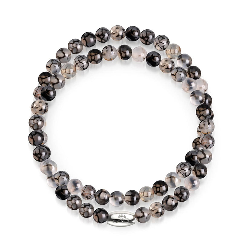 Spinnentier-Achat | Silber | Edelstein-Wrap