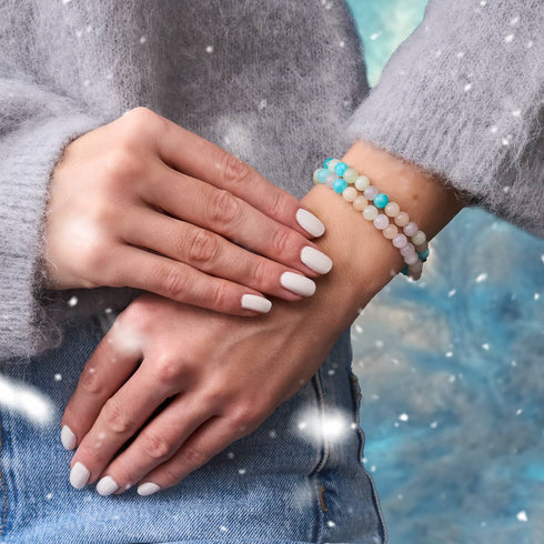 Schimmernde Gletscher | Silber | Vergoldetes Türkis-Edelstein-Wrap