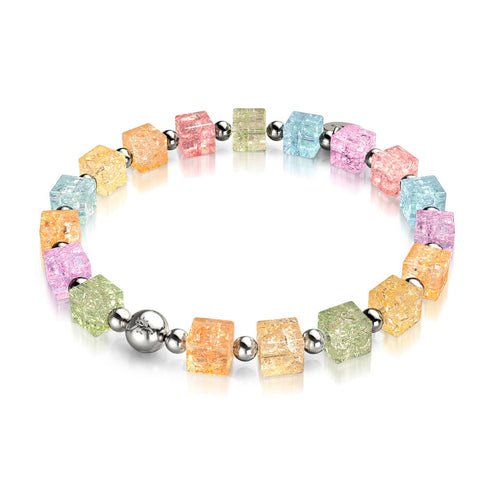 Regenbogenfreude | Glitzerglas | Zuckerwürfel-Armband 