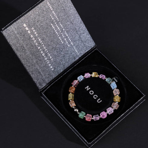 Regenbogenfreude | Glitzerglas | Zuckerwürfel-Armband 